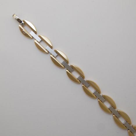 7.5-Inch 14K Yellow Gold / White Gold Stampato Bracelet