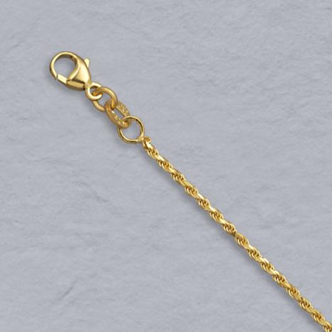 7-Inch 14K Yellow Gold Diamond Cut Rope 1.5mm Bracelet