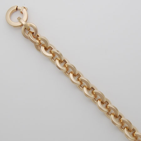 8-Inch 14K Yellow Gold Flat Satin Cable 8.7mm Bracelet