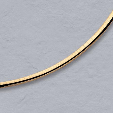 7-Inch 14K Yellow Gold Domed Omega 4.0mm Bracelet