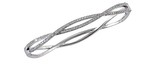 Diamond Fashion Bangle Bracelet .90 Carat Total Weight