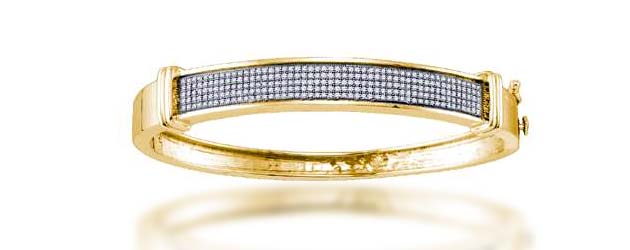 Ladies Micro Pave Bangle Bracelet 3/4 Carat Total Weight 3/4 Carat Total Weight