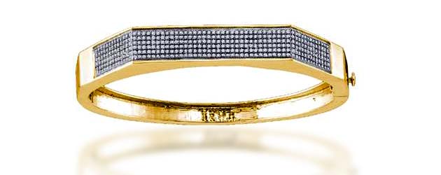 Micro Pave Diamond Bangle Bracelet 1.03 Carat Total Weight