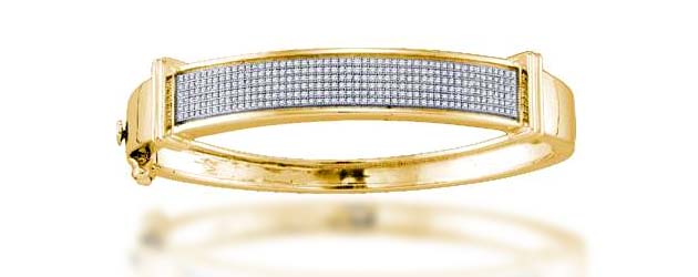 Diamond Micro Pave Bangle Bracelet .90 Carat Total Weight