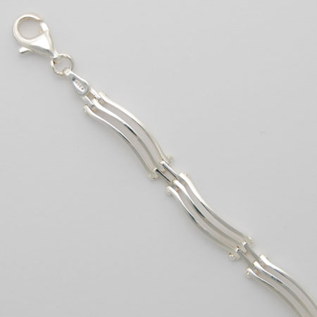 7-Inch Sterling Silver Wave Paletti Bracelet