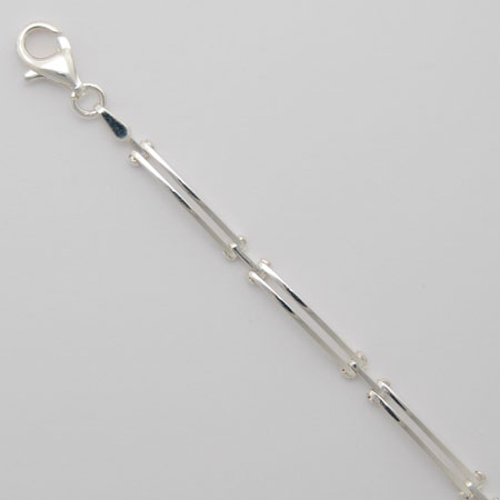 7-Inch Sterling Silver 2 Bar Paletti Bracelet