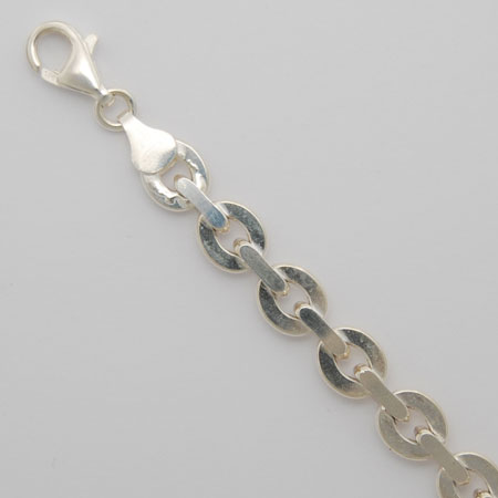 7-Inch Sterling Silver Large Flat Link Bracelet