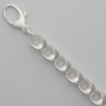 8-Inch Sterling Silver Cast Link Bracelet 7.2mm, Satin