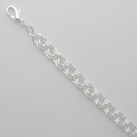 7.5-Inch Sterling Silver Twin Cable Bracelt 6.0mm