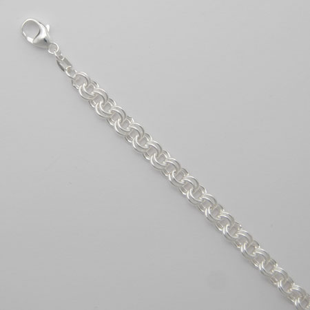 7-Inch Sterling Silver Twin Cable Braclet 4.8mm