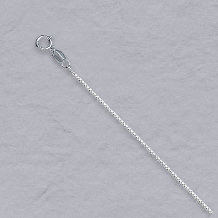 9.5-Inch Sterling Silver Box Anklet, Bracelet 0.8mm