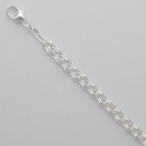7-Inch Sterling Silver Twin Cable Bracelet 4.2mm