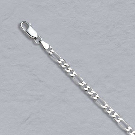 7-Inch Sterling Silver Figaro Anklet, Bracelet 3.5mm