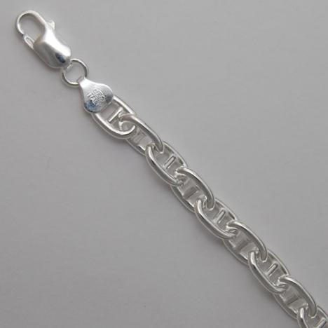 9-Inch Sterling Silver Anchor Bracelet 7.4mm