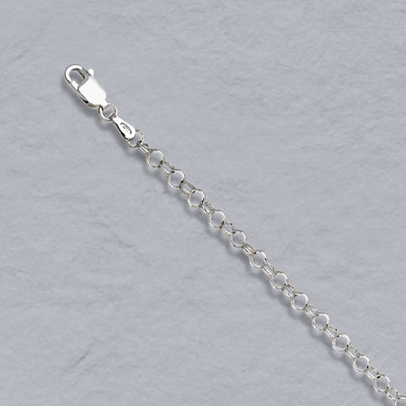 7-Inch Sterling Silver Rolo Anklet 3.2mm