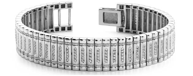 Embedded Diamond Link Bracelet 3.06 Carat Total Weight