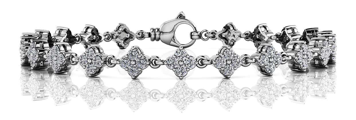 Fleur Link Diamond Bracelet 1.85 Carat Total Weight