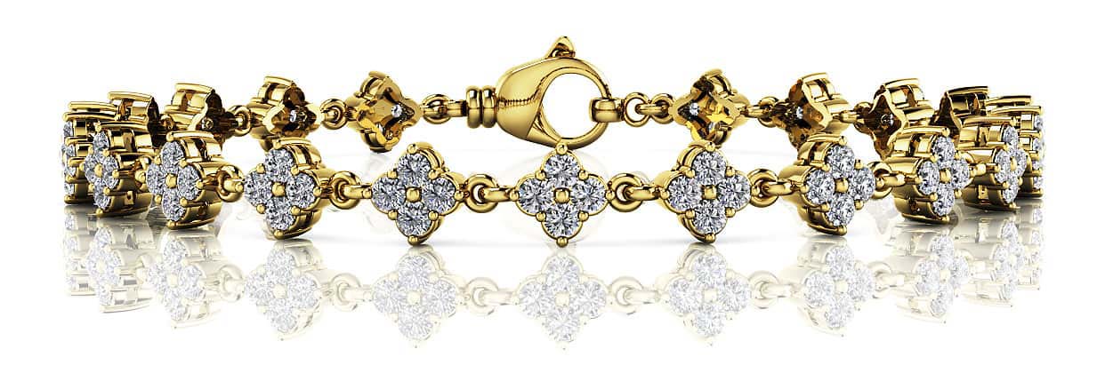 Fleur Link Diamond Bracelet 1.85 Carat Total Weight