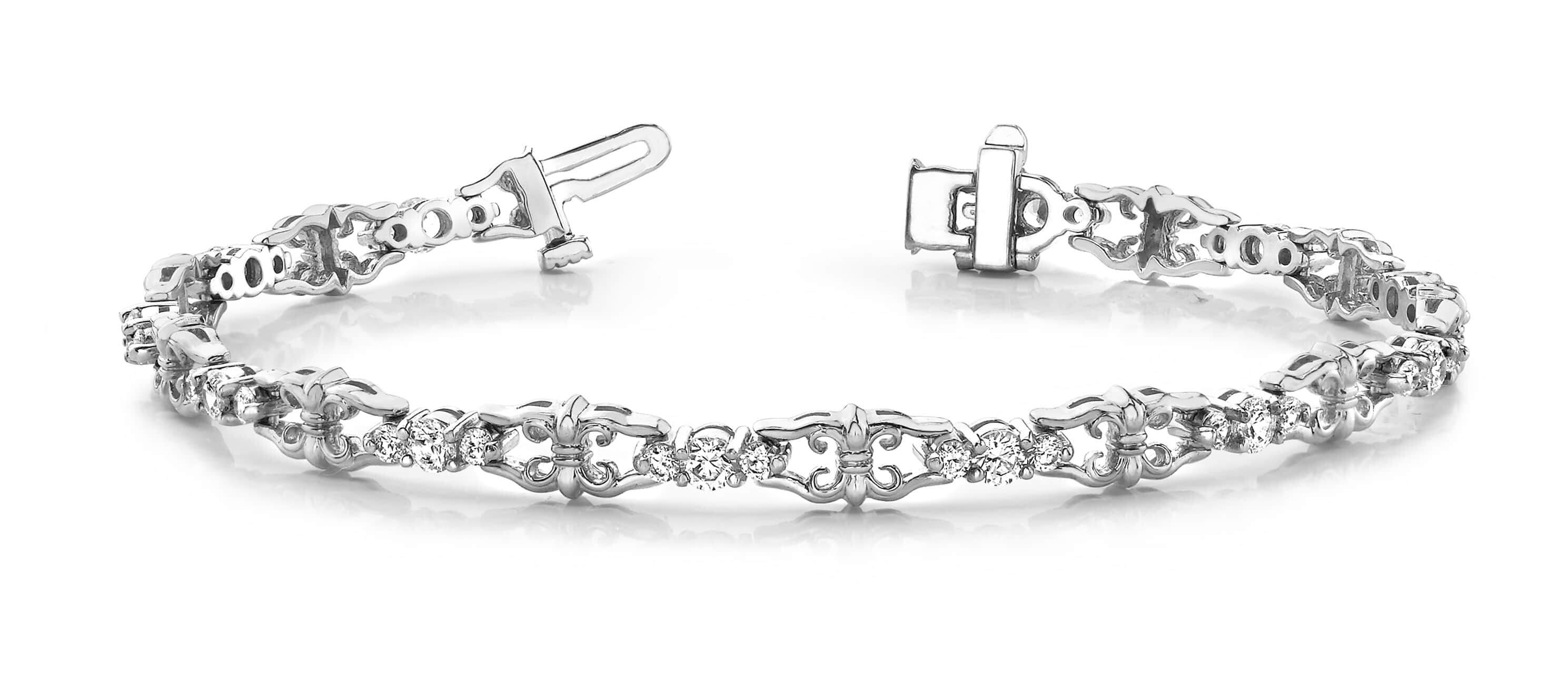 Three Across Crown Link Diamond Bracelet 1.08 Carat Total Weight