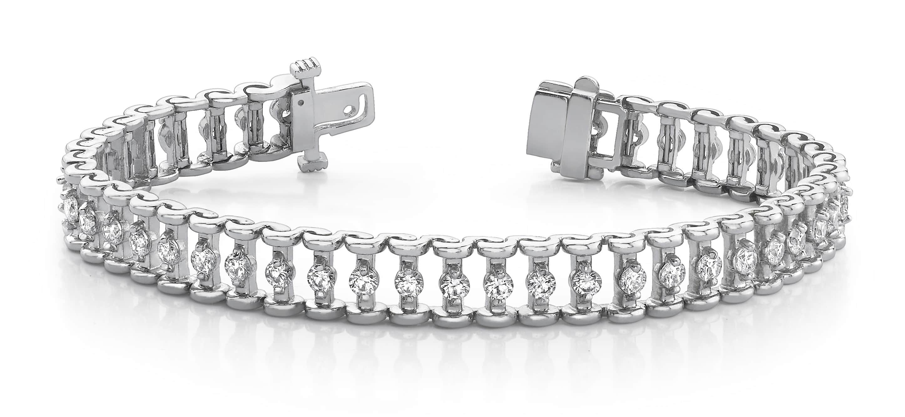 Candlestick Link Diamond Bracelet 1.04 Carat Total Weight