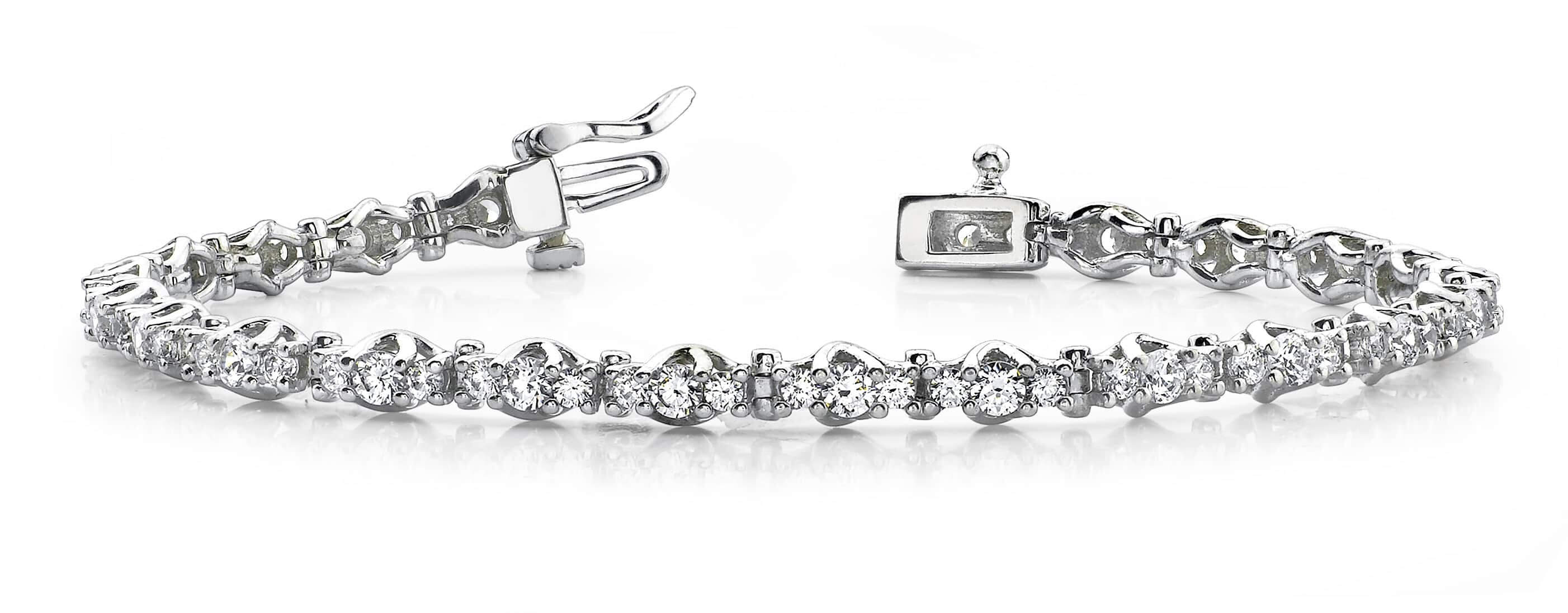 Triple Diamond Link Bracelet 2.07 Carat Total Weight