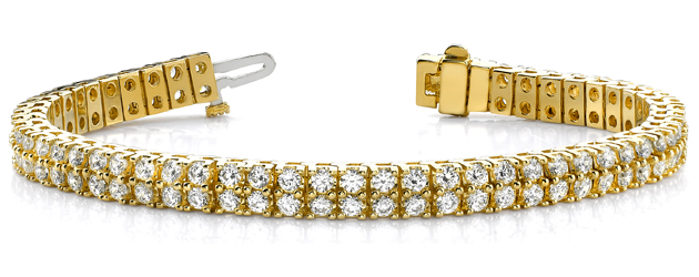Timeless Two-Row Diamond Bracelet 4.08 Carat Total Weight