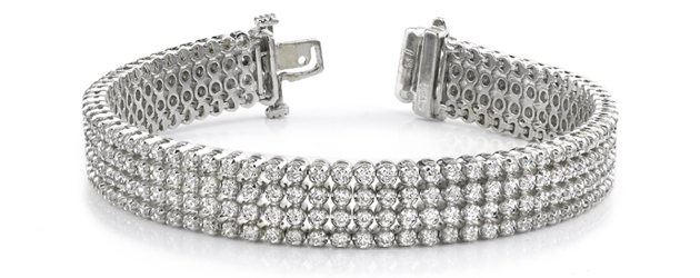 Four Row Diamond Bracelet 7 Carat Total Weight