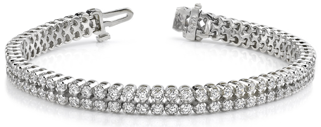 Double Row Diamond Bracelet 3.64 Carat Total Weight