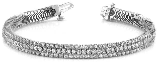 Showstopper Triple Row Diamond Bracelet 2.31 Carat Total Weight