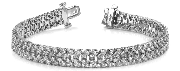 Quad Row Diamond Bracelet 5.1 Carat Total Weight