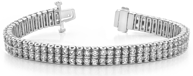 Two-Row Diamond Bracelet 5 Carat Total Weight