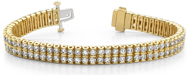 Two-Row Diamond Bracelet 5 Carat Total Weight
