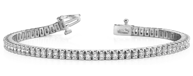 Channel Set Box-Link Diamond Bracelet 2.54 Carat Total Weight