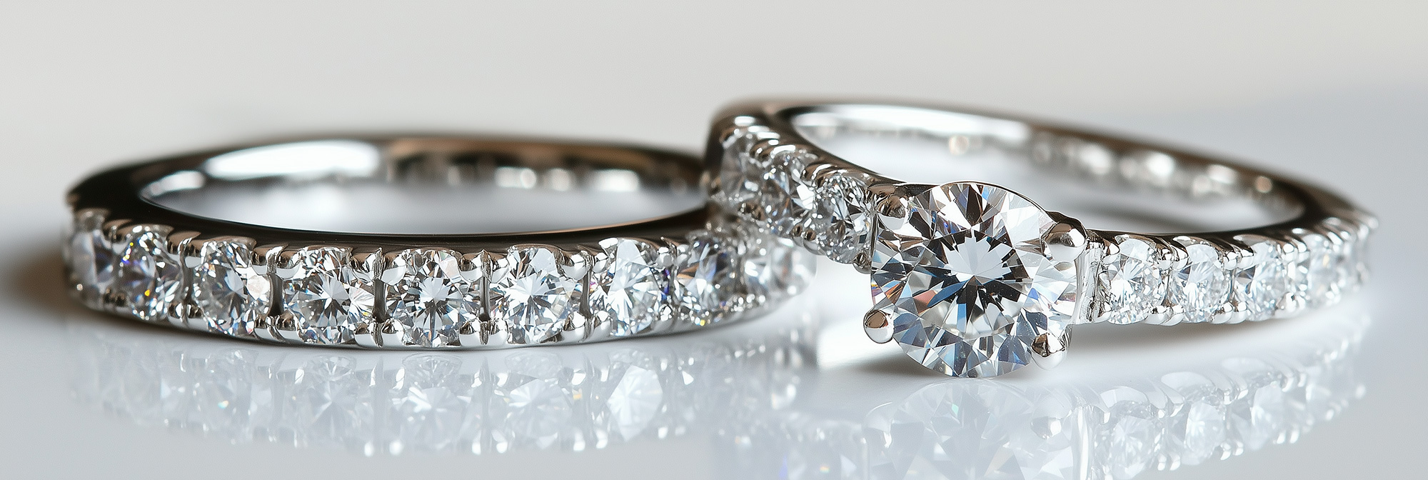 Matching Diamond Bridal Sets -- Perfectly Paired for Forever