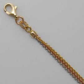 14K Two Tone Gold Multi-Strand Chains