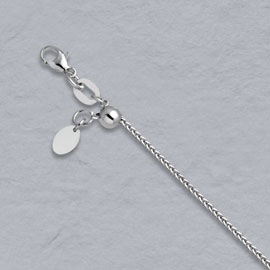 14K White Gold Adjustable Chains