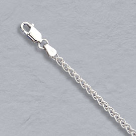 18K White Gold Wheat Chains