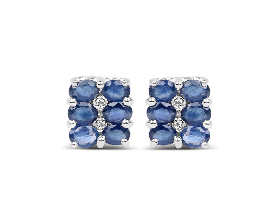 Sterling Silver Blue Sapphire Earrings