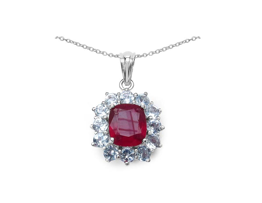 Sterling Silver Ruby Pendants