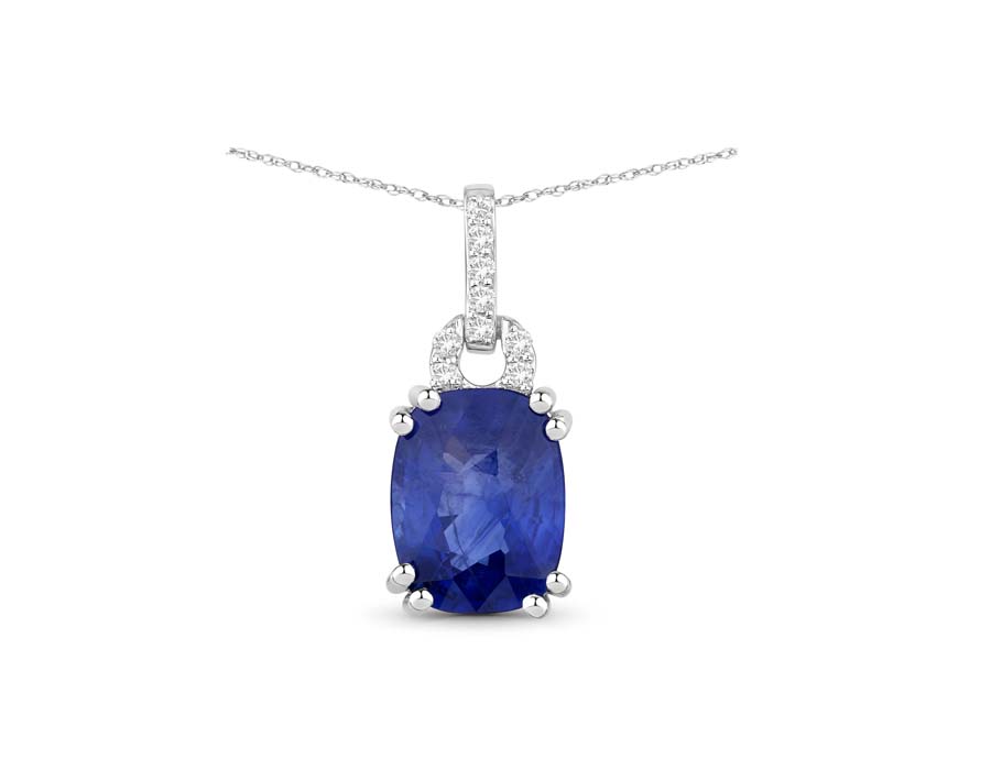 Sterling Silver Blue Sapphire Pendants