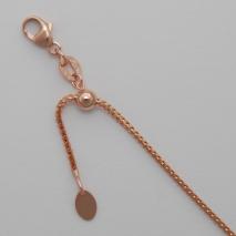 14K Rose Gold Franco 1.1mm, Adjustable Chain