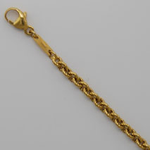 14K Yellow Gold Round Cable Twist Chain 3.0mm