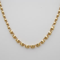 14K Yellow Gold Hollow Graduated Fortune Cookie Link Necklace