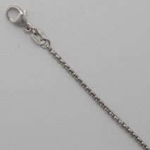 14K White Gold Round Box 1.6mm Chain