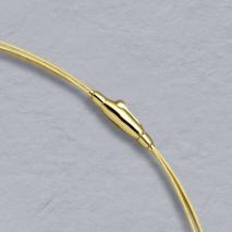 14K Yellow Gold 3 Wire Choker, Crocodile Clasp