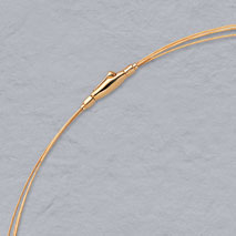 14K Rose Gold 3 Wire Choker, Crocodile Clasp