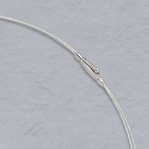 14K White Gold 3 Wire Choker, Crocodile Clasp