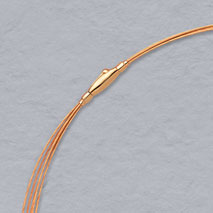 14K Rose Gold 5 Wire Choker Chain, Crocodile Clasp