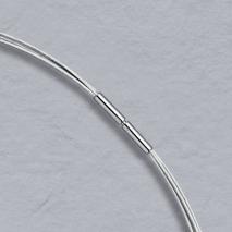 14K White Gold 5 Wire Choker, Bayonet Clasp