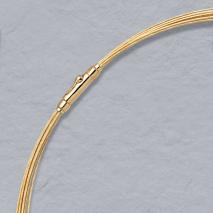 14K Yellow Gold 10 Wire Choker, Crocodile Clasp